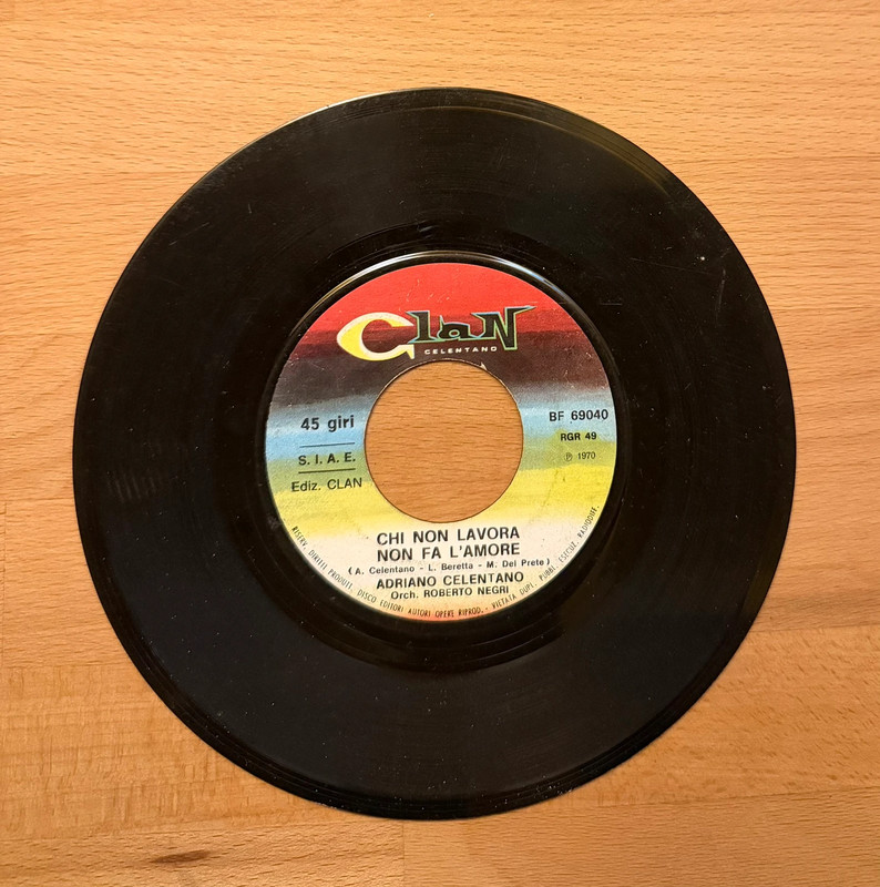 *LP 45 7" Adriano Celentano Chi non lavora non fa l'amore Due nemici innamorati