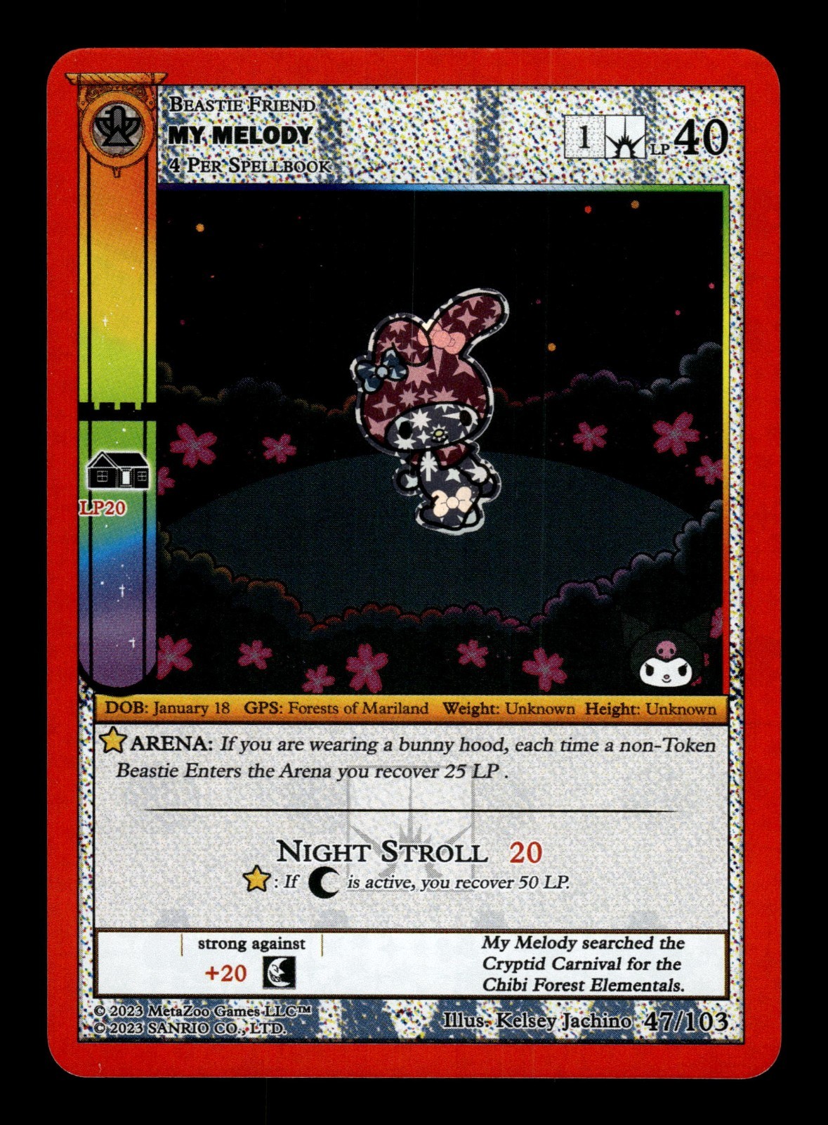 My Melody 47/103 MetaZoo Kuromi's Cryptid Carnival Reverse Holo