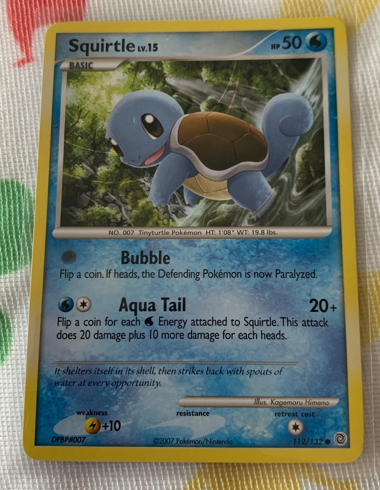 AUTHENTIC 2007 Pokémon Card Squirtle Lv.15 (Secret Wonders 112)