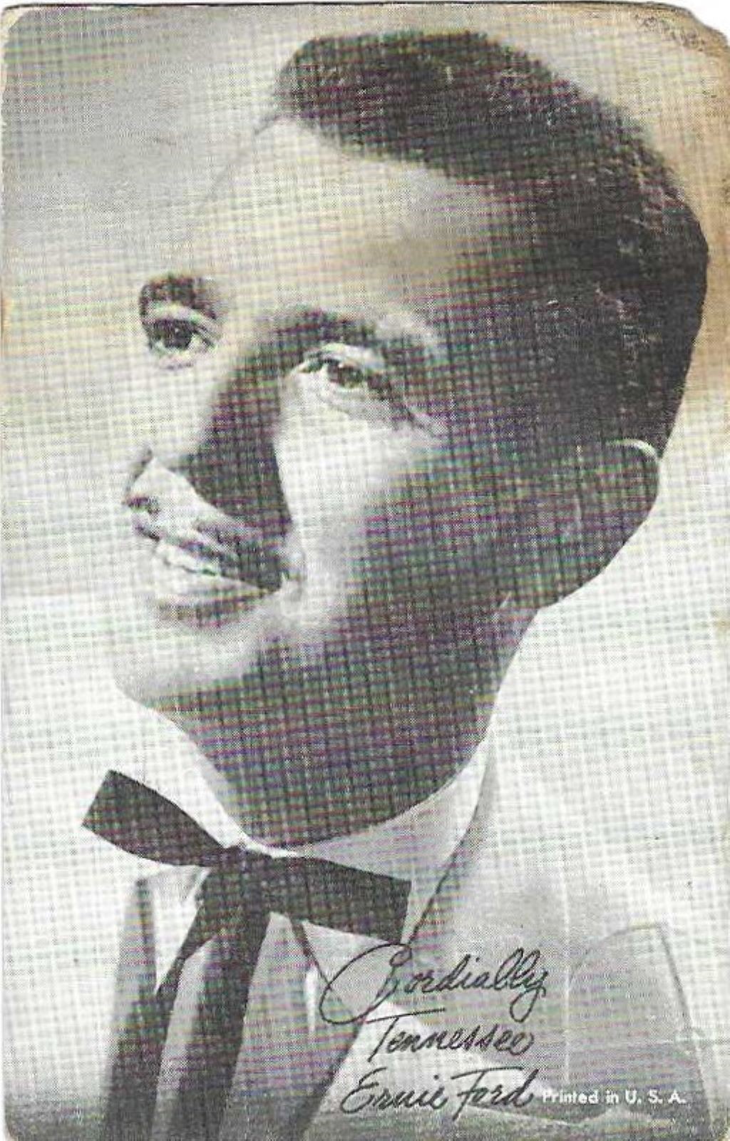 EXHIBIT CO. ARCADE VOCALISTS CARD ANNI 50 TENNESSEE ERNIE FORD! CARTOLINA POPOLARE!!