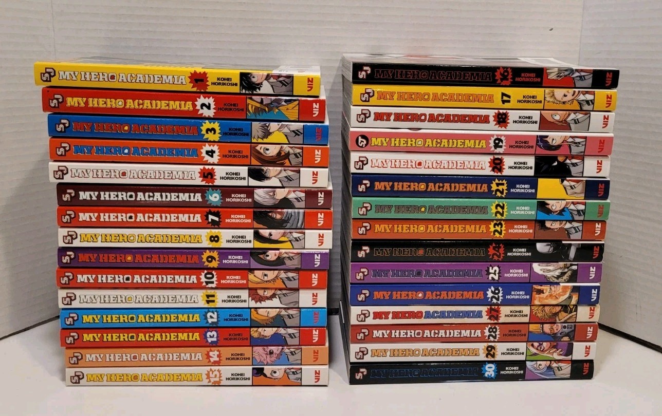 My Hero Academia Vol. Lotto 1-30 manga inglesi tascabili PB di Kohei Horikoshi usati in ottime condizioni