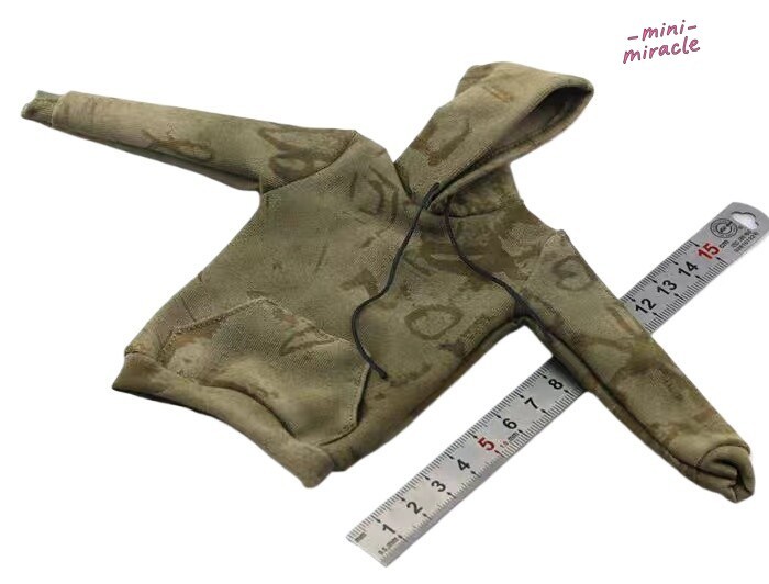 Soldato 1/6 maglione con cappuccio verde militare maschio per corpo action figure 12"