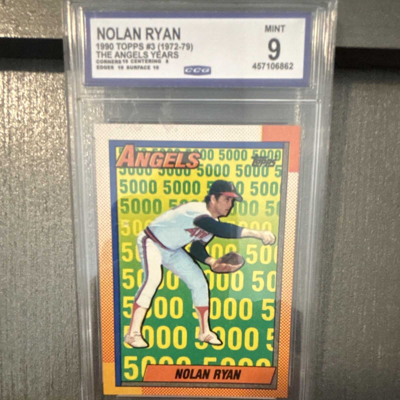 Topps 1990 Topps Nolan Ryan #3 Gli anni degli angeli (1972-79) CCG 9