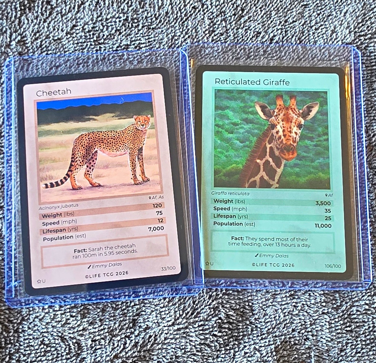 LIFE TCG 2026 Mammal Lot 2: Cheetah & Reticulated Giraffe