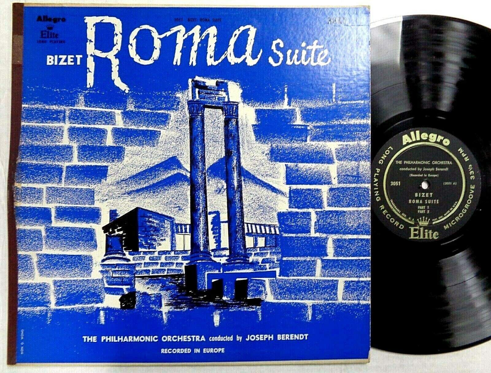 Bizet Roma Suite LP Joseph Berendt Vintage Allegro CLA 374