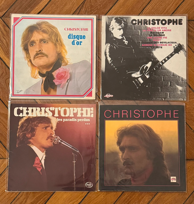 Lot 4 vinyles 33T Christophe les paradis perdus disque d’or La dolce vita