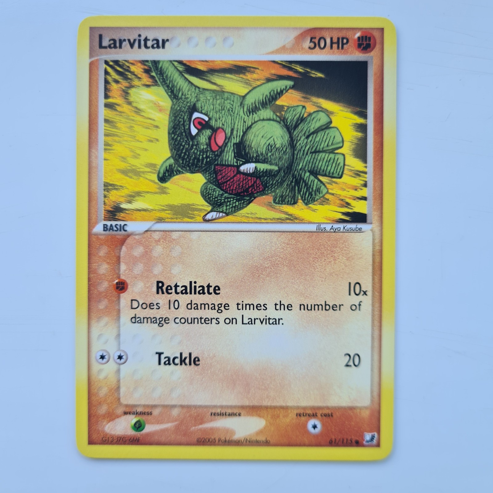 Larvitar 61/115 Common EX Unseen Forces Pokemon Card 2005 NM