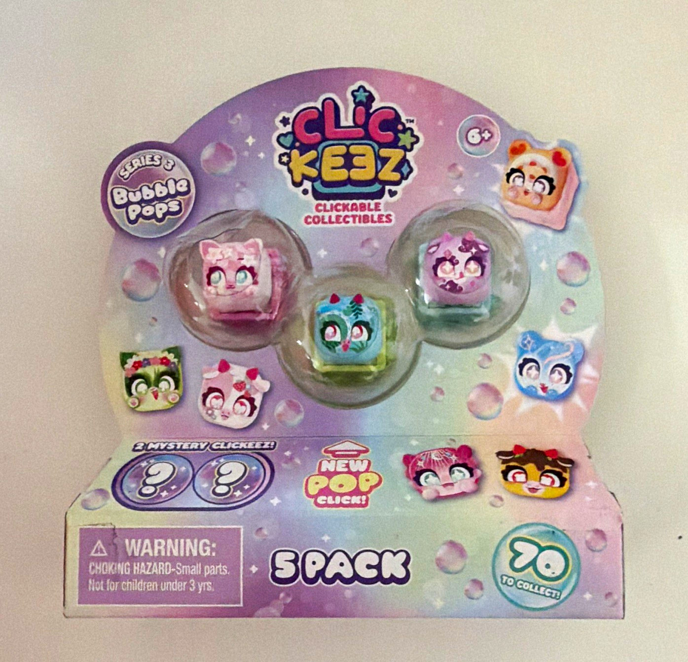 Clic Keerz Series 3 Bubble Pops Cat Set Multicolor Ages 6+ (3-Pack)
