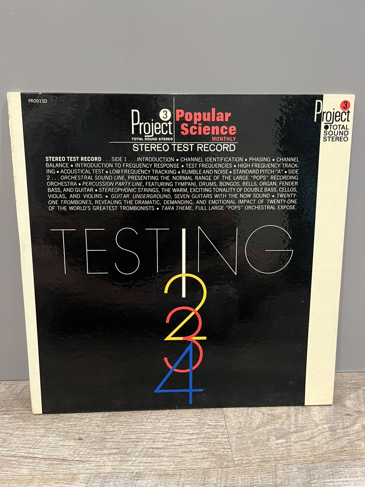 STEREO TEST RECORD Project 3/ Popular Science Monthly PR201SD Gatefold LP VG+!
