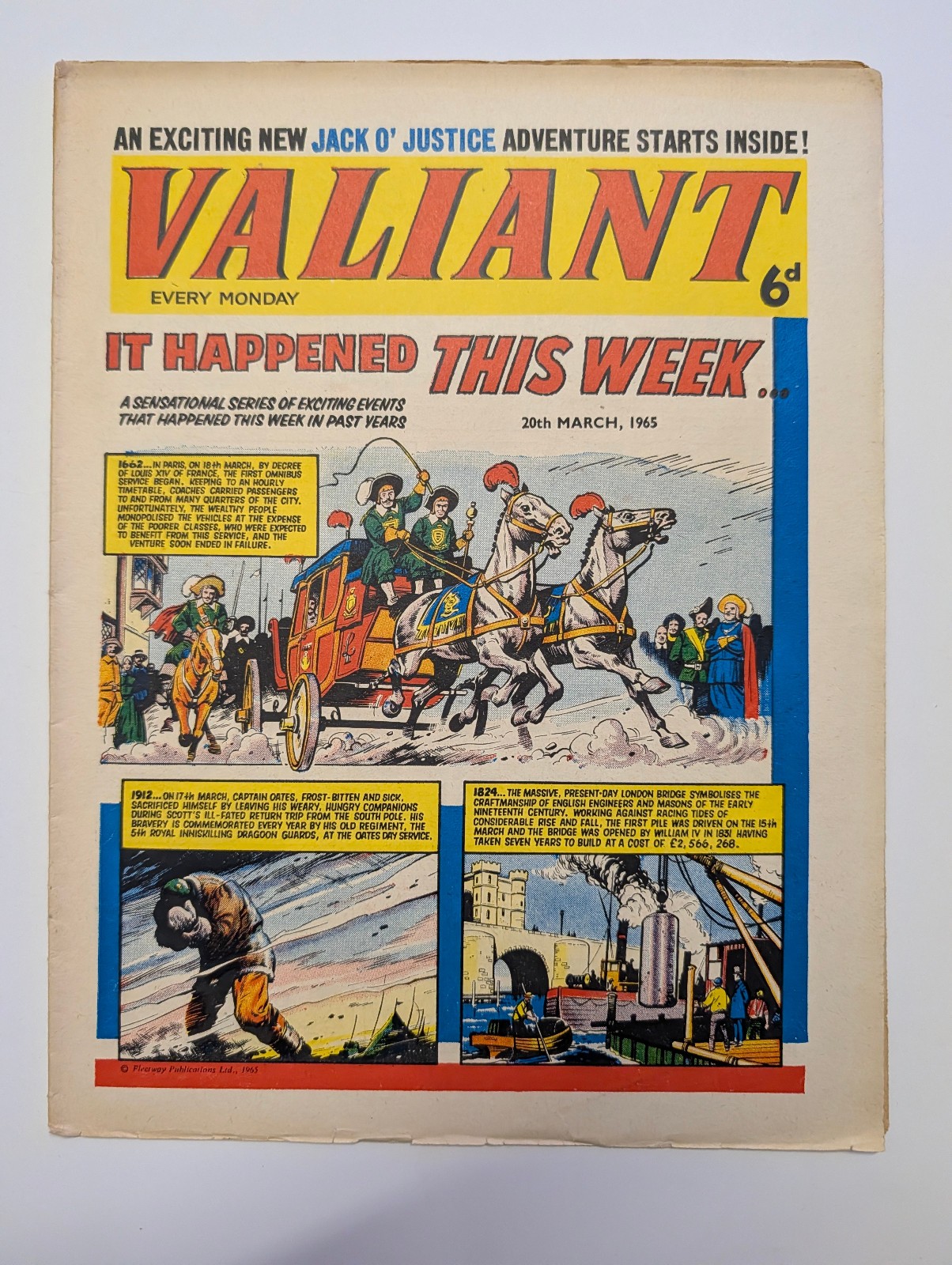 Valiant Comic 20th March 1965, Fleetway Publications.