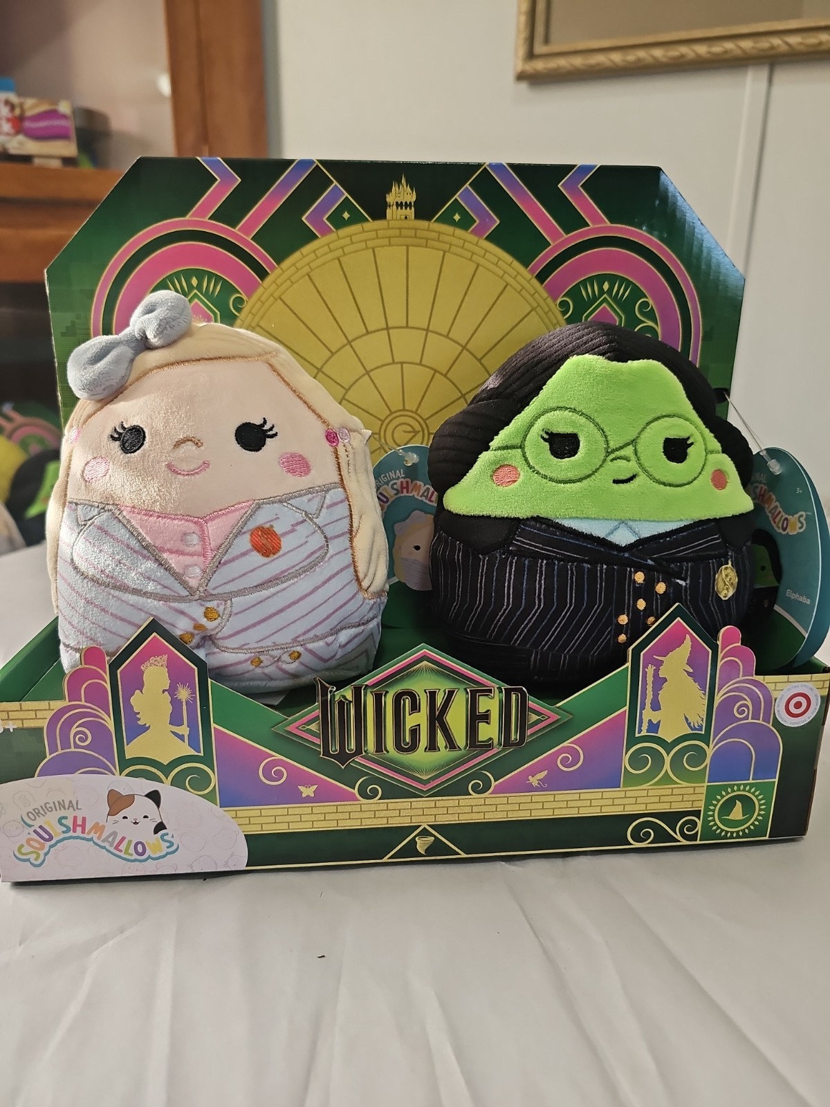 Squishmallows X Wicked Peluche Figure Glinda Upland & Elphaba Pennino Bersaglio Esclusivo