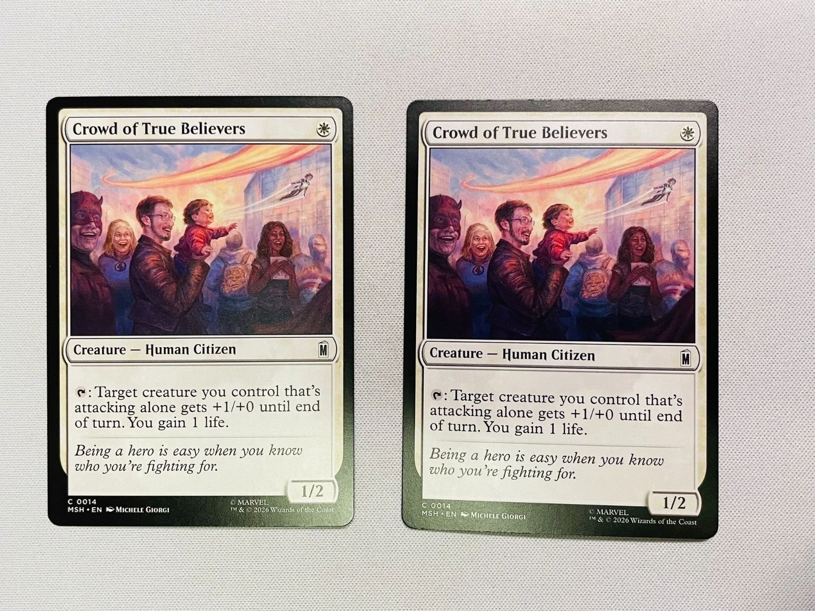 2x Crowd of True Believers Marvel Super Heroes Regular Mtg M/Nm X2