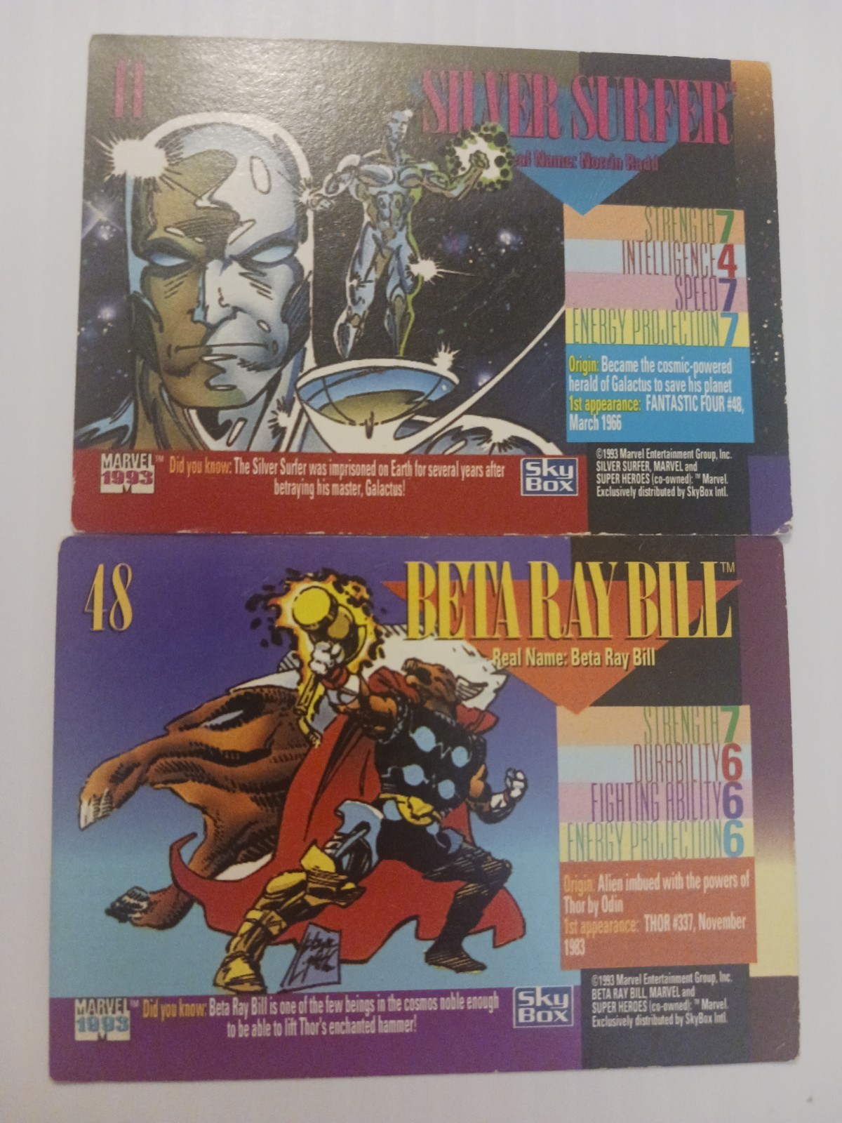 1993 SkyBox Marvel Universe SILVER SURFER #11 Serie 4 #48 Beta Ray Bill