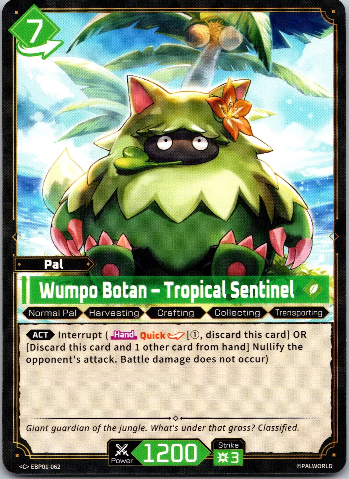 Wumpo Botan EBP01-062 Dawn of Palpagos carta collezionabile comune quasi nuova