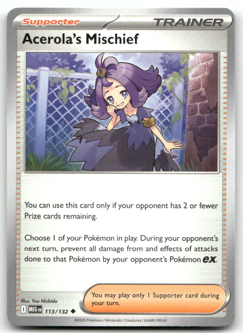 Acerola's Mischief 113/132 Pokemon Mega Evoluzione Non Comune Near Mint