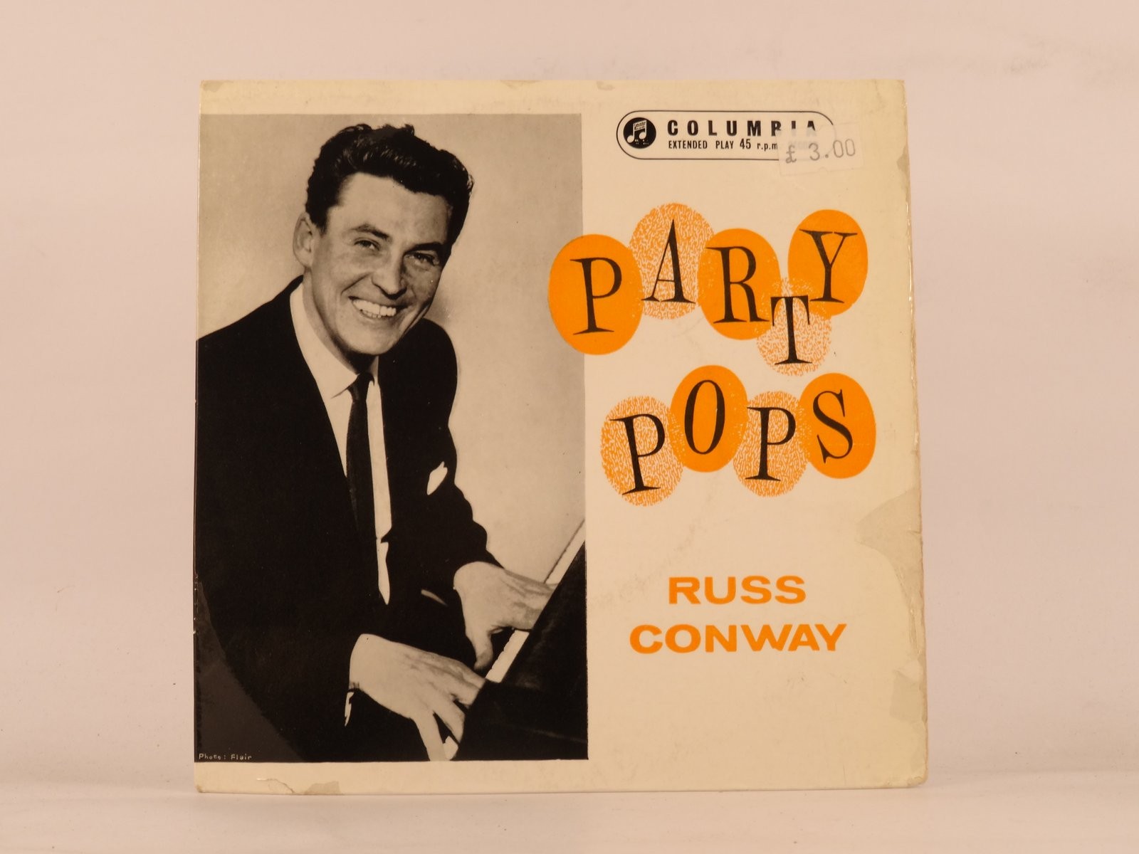 RUSS CONWAY PARTY POPS (94) 2 Track 7" Single plus Picture Sleeve COLUMBIA