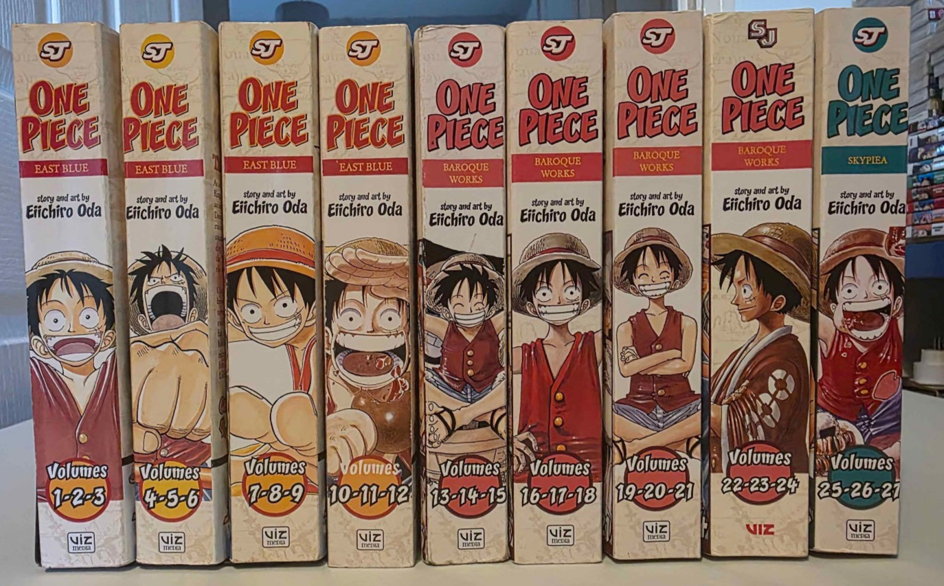 One Piece Manga 3 in 1 Edition Volume 1 - 27 English 9 books starter set bundle