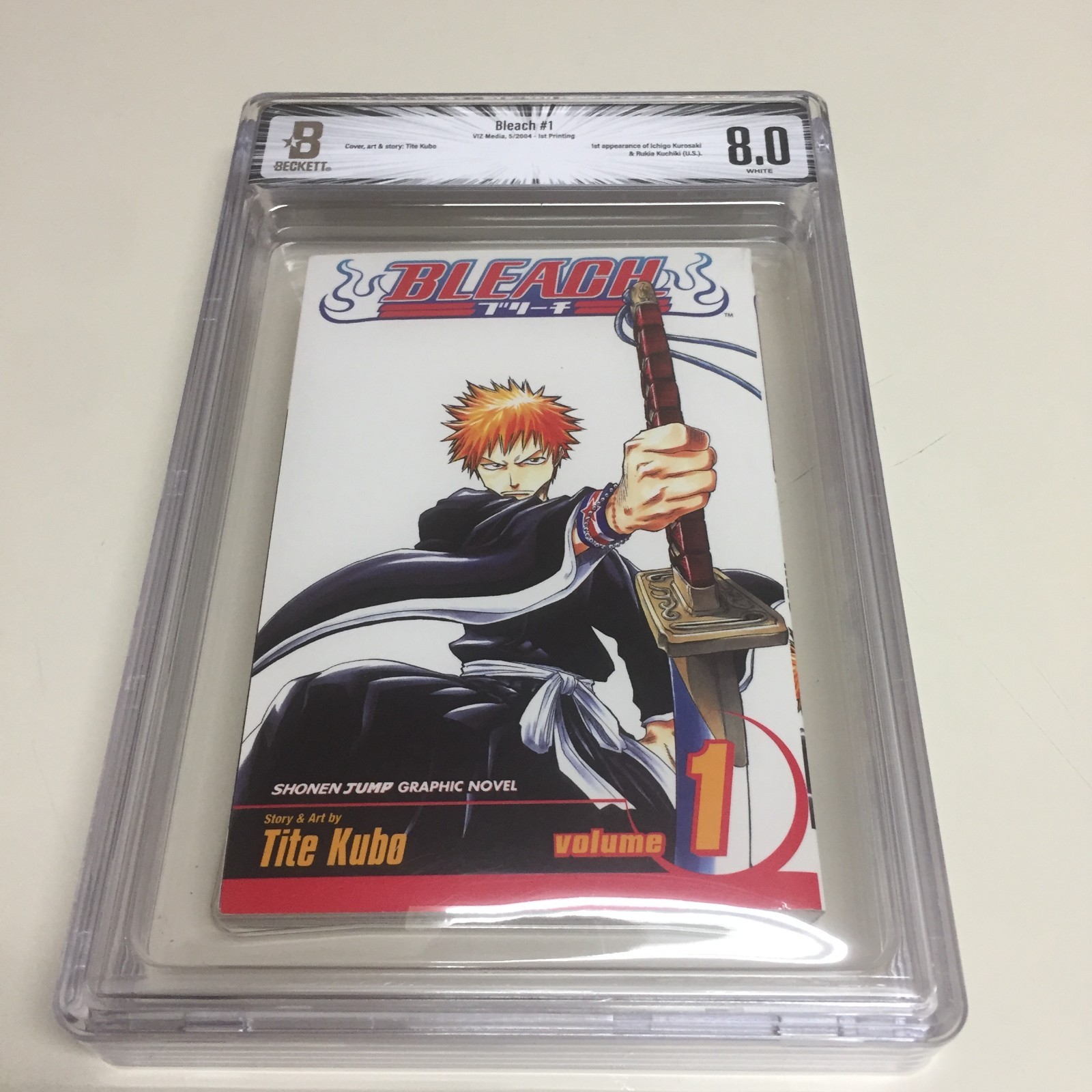Bleach Volume 1 Manga Prima Prima Stampa Edizione Inglese 8.0 Graded Beckett