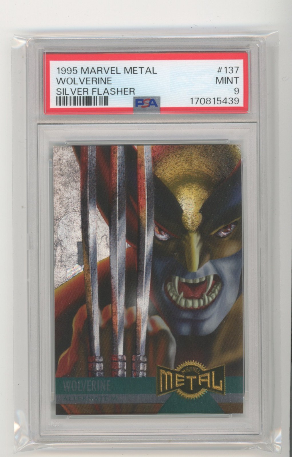 1995 Marvel Metal Silver Flasher Wolverine #137 PSA 9