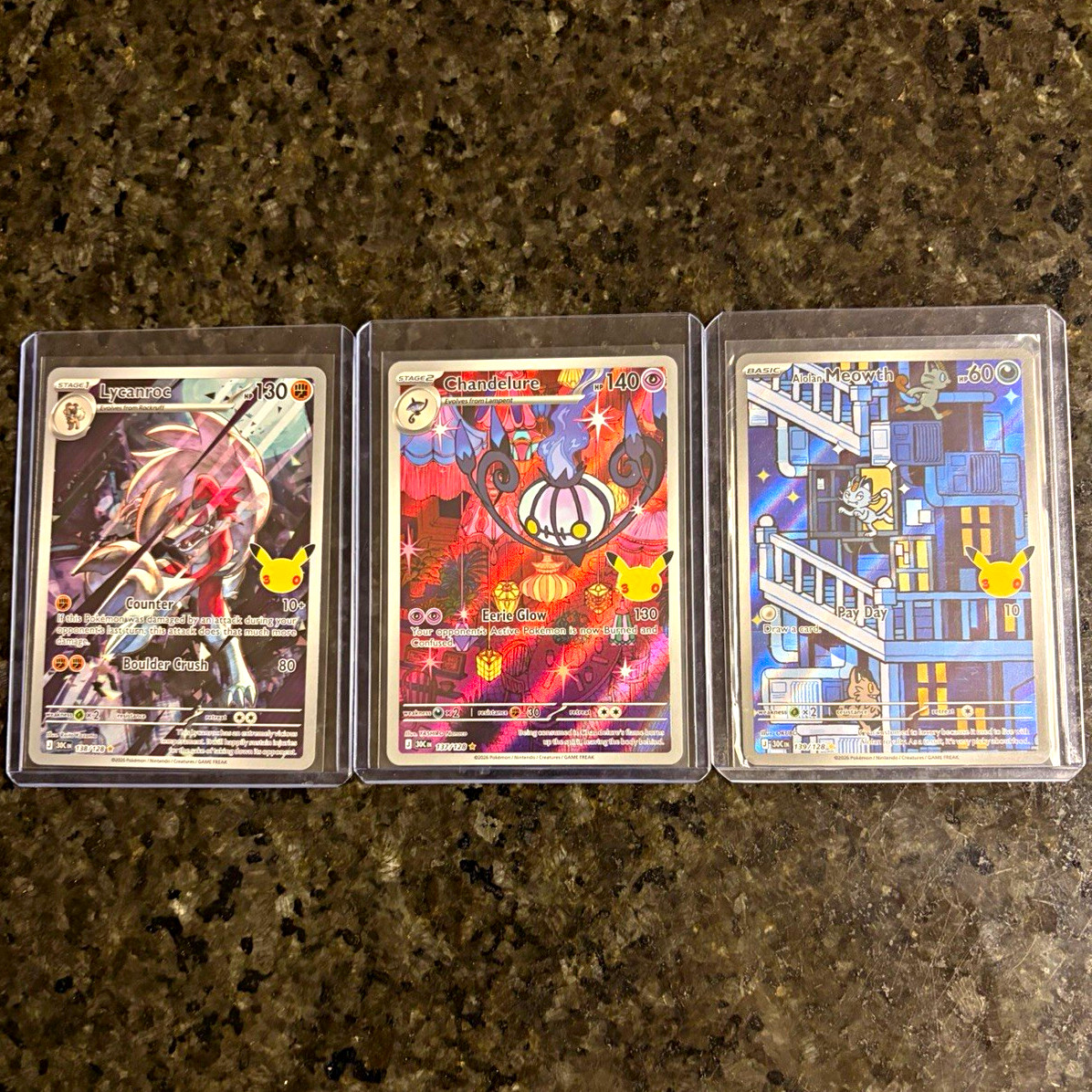 Pokemon 30th anniversary 3 card IR lot