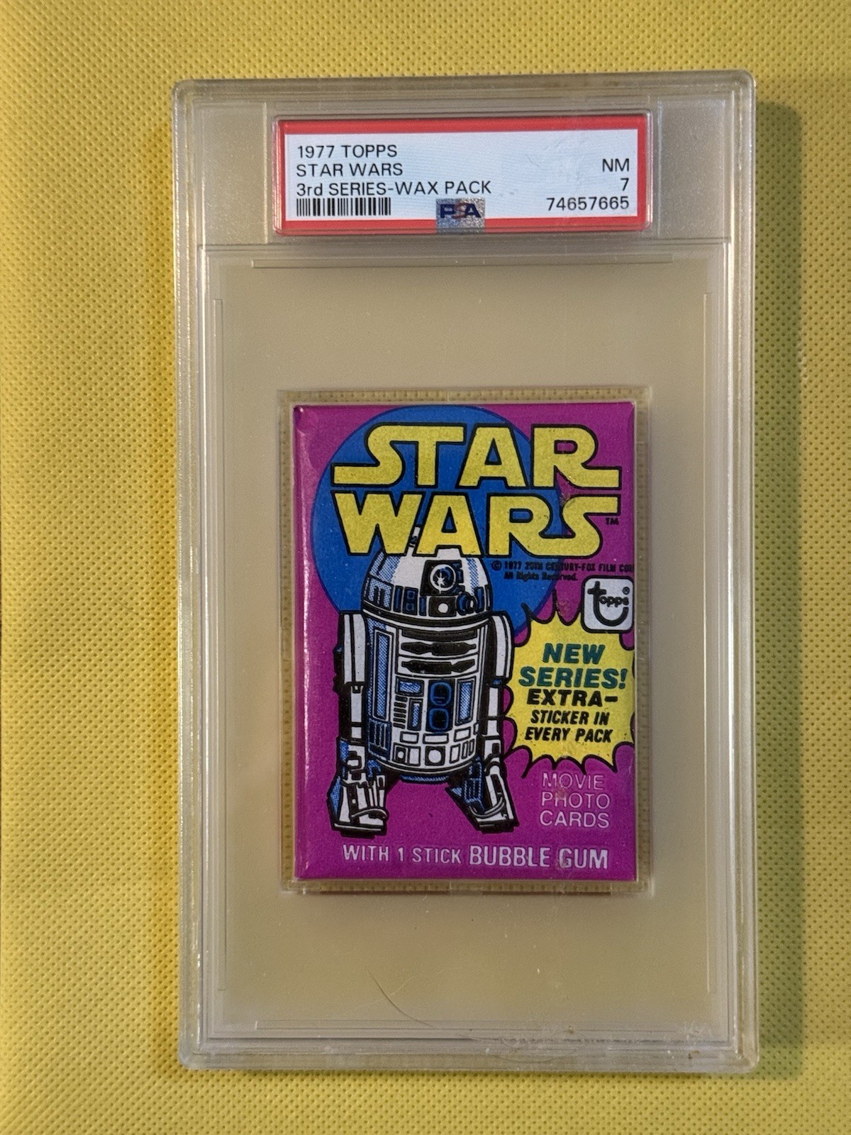 Vintage 1977 Topps Star Wars 3a serie sigillato mai aperto confezione cera PSA 7 RARO M60