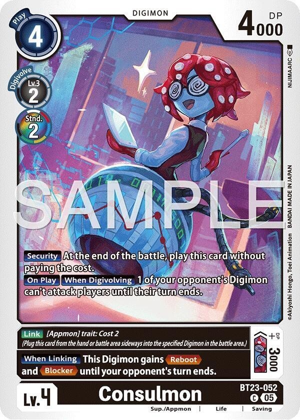 4x Consulmon - Hackers' Slumber - BT23-052 C - Playset