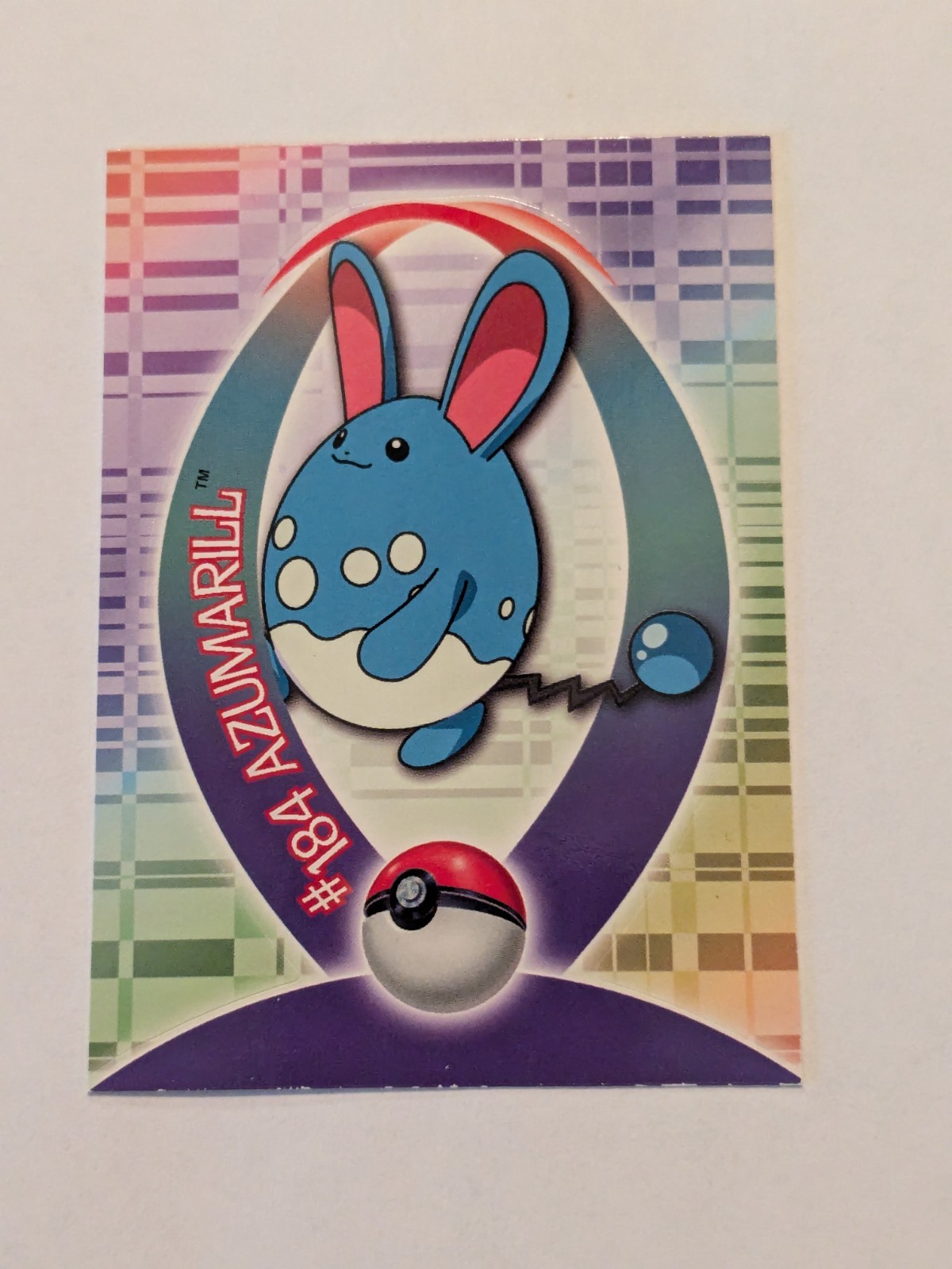 Azumarill Topps Pokemon TV Animation Edition Johto Series 1 Stickers #29 