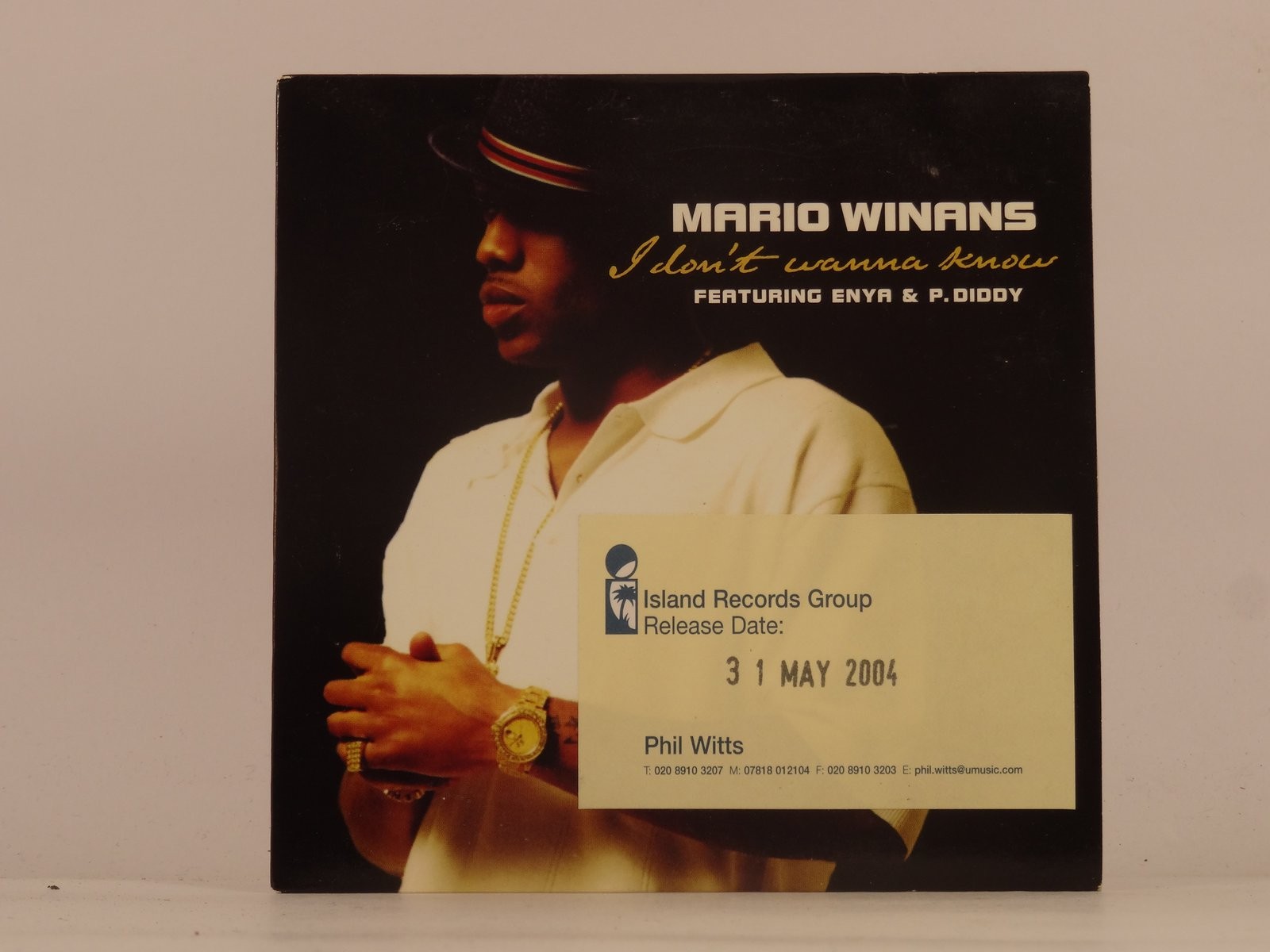 MARIO WINANS FT ENYA AND P DIDDY I DON'T WANNA KNOW (G58) 2 Track Promo CD Singl