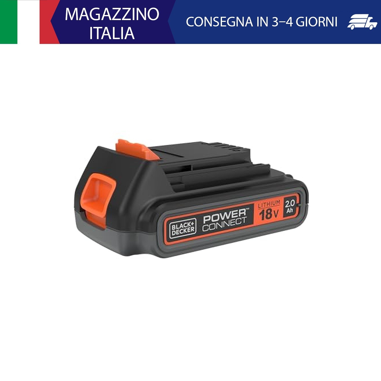 BLACK+DECKER 18V, 2.0AH, batteria agli ioni di litio, compatibile con tutti i pr