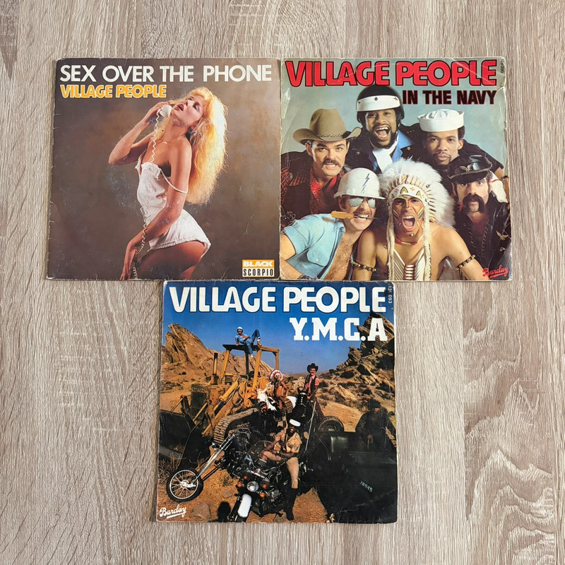 Lot de 3 disques 45 tours vinyle Village People