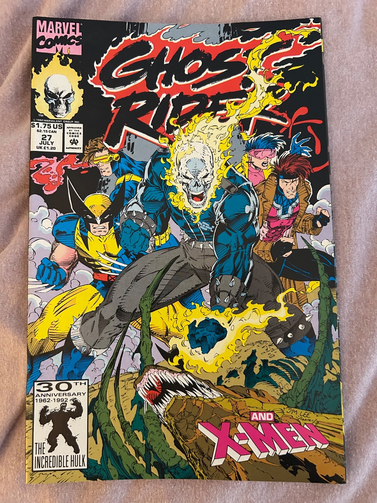 Marvel Comics Ghost Rider #27 - Copertina Jim Lee - X-Men Wolverine Cyclops Gambit