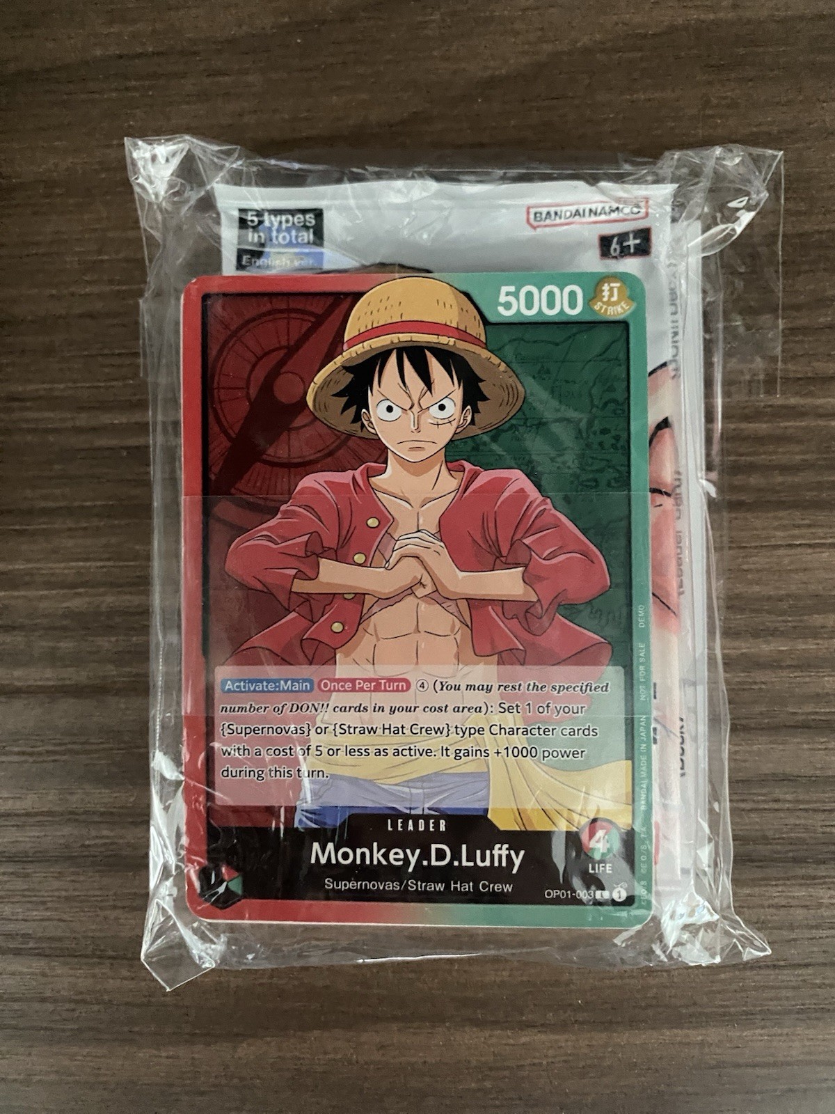Monkey D. Luffy OP01-003 PRE ERRATA One Piece Demo Deck + Promo Pack - SEALED