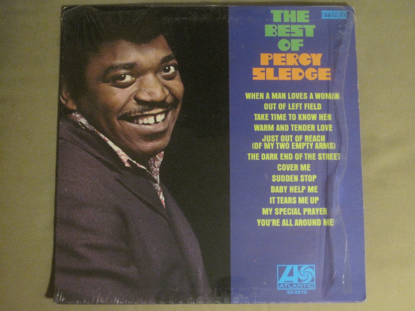PERCY SLEDGE THE BEST OF PERCY SLEDGE LP '69 ATLANTIC SD 8210 SOUL VG SHRINK!