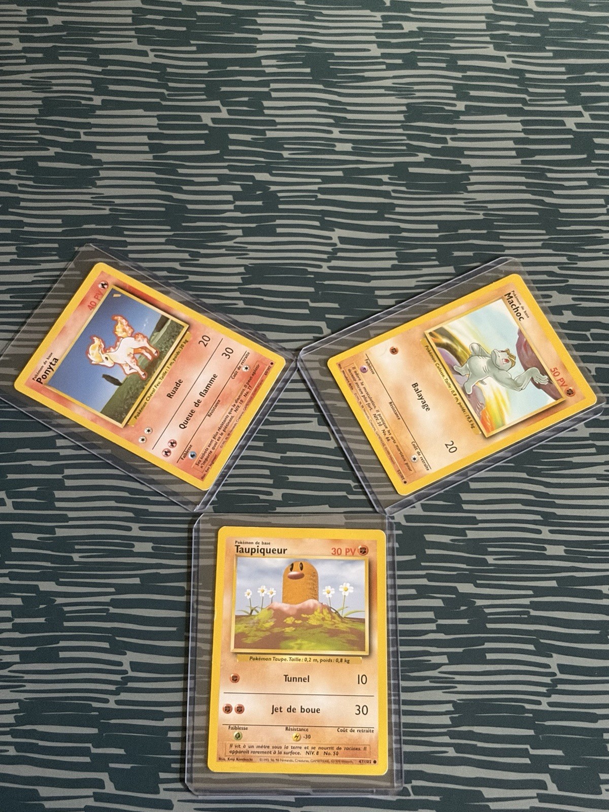 Pokemon Base Set 1999 French Lot Diglett 47/102 Ponyta 60/102 Machop 52/102 WOTC
