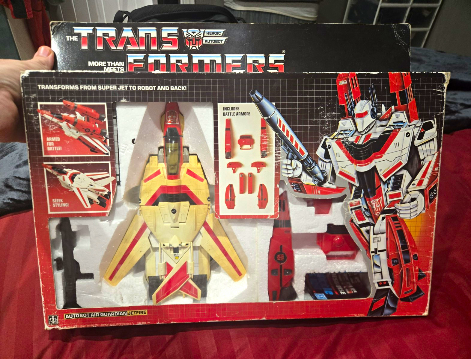 Transformers G1 Jetfire 1984 vintage completo in scatola Bandai + clip pistola raro nuovo con scatola