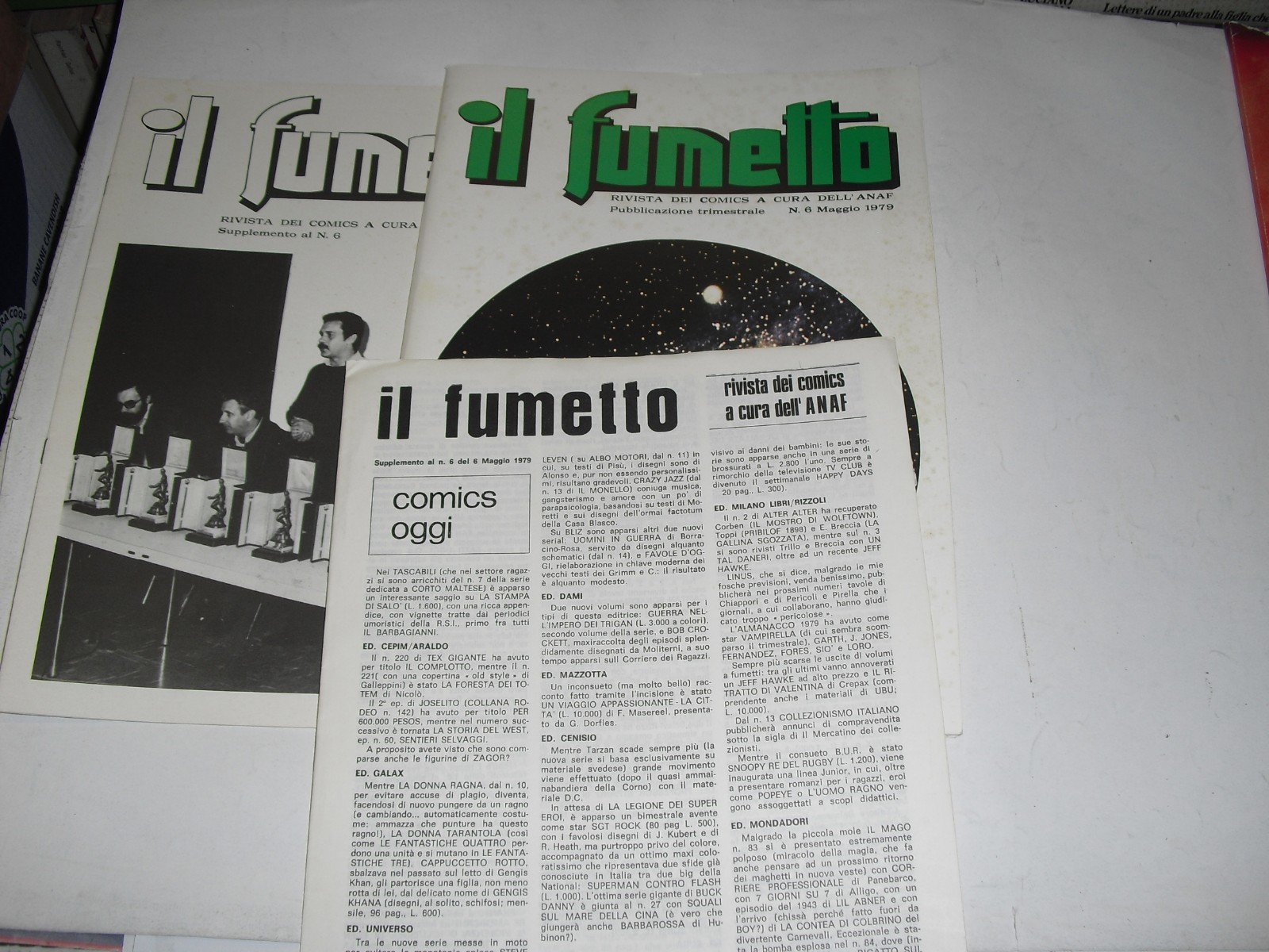 (s) IL FUMETTO rivista di comics dell'ANAF 6 del mAGGIO 1979 Con 2 inserti