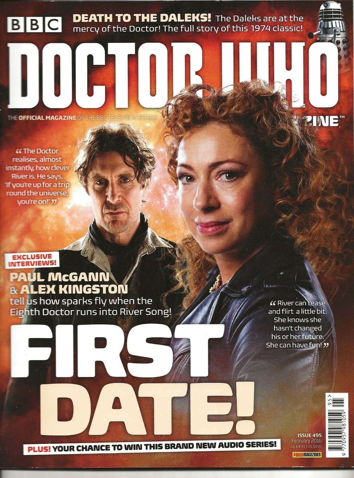 Doctor Who Magazine Issue 495  - February 2016 Paul McGann, Alex Kingston cover