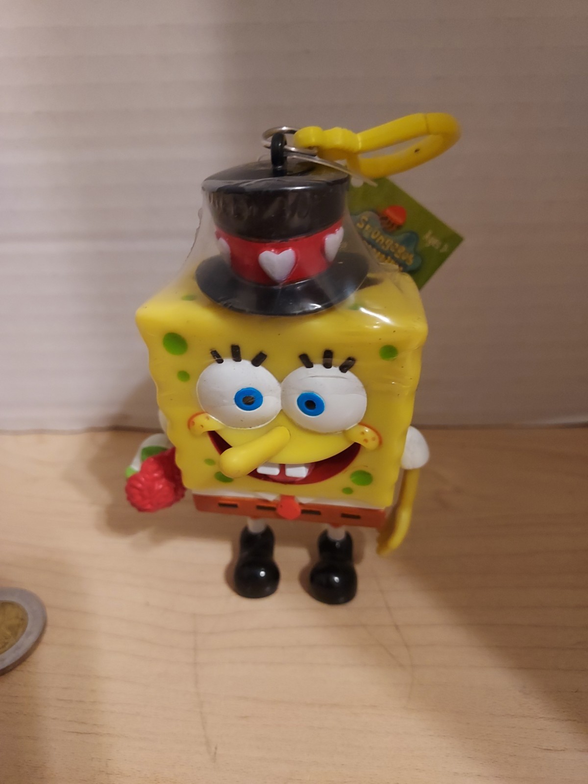 2003 Viacom San Valentino FCC Spugna Bob Squarepants 4" Figurina Portachiavi Giocattolo K
