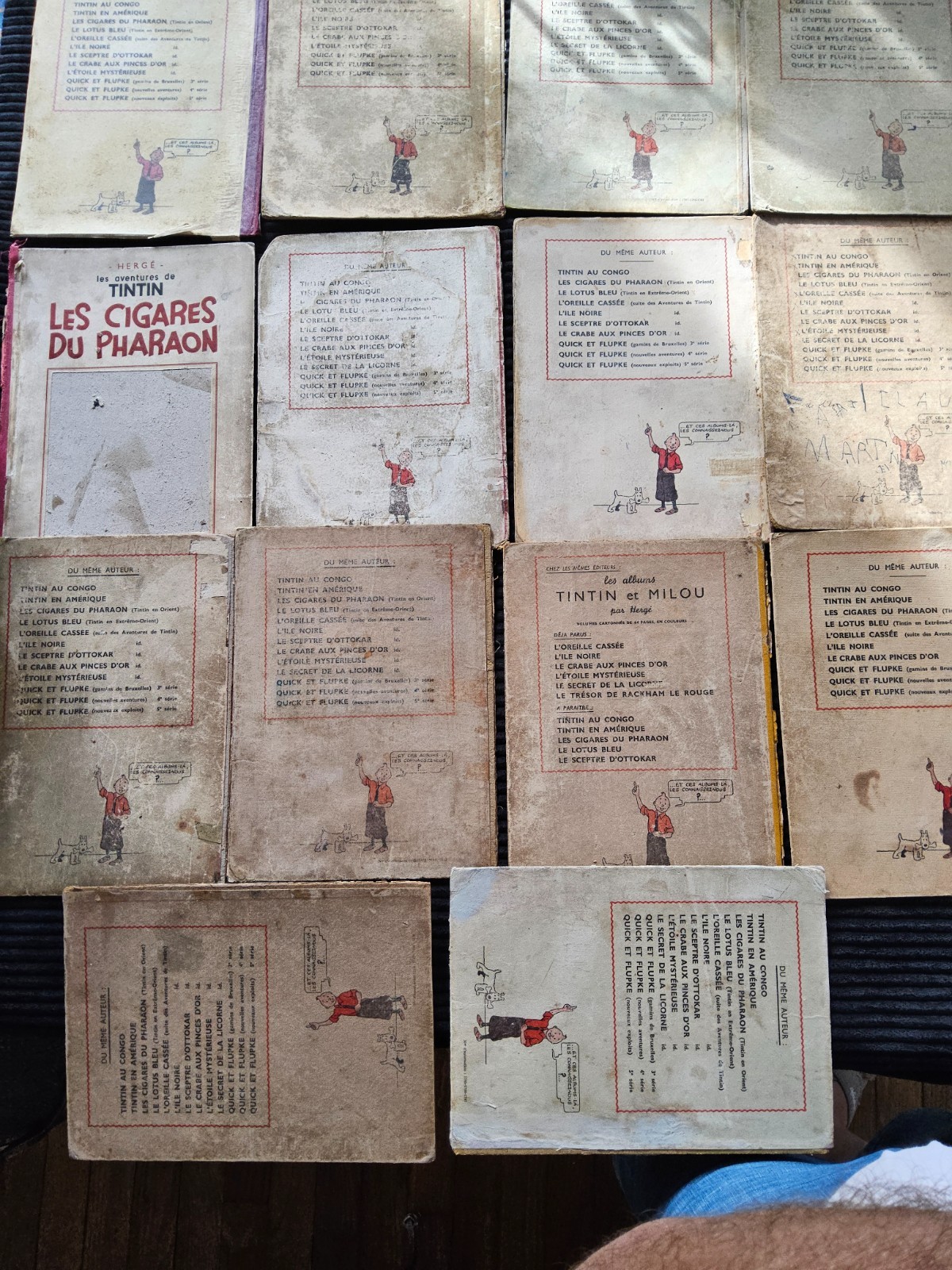 Tintin - Lot de 14 plats dos blanc pour restaurateur