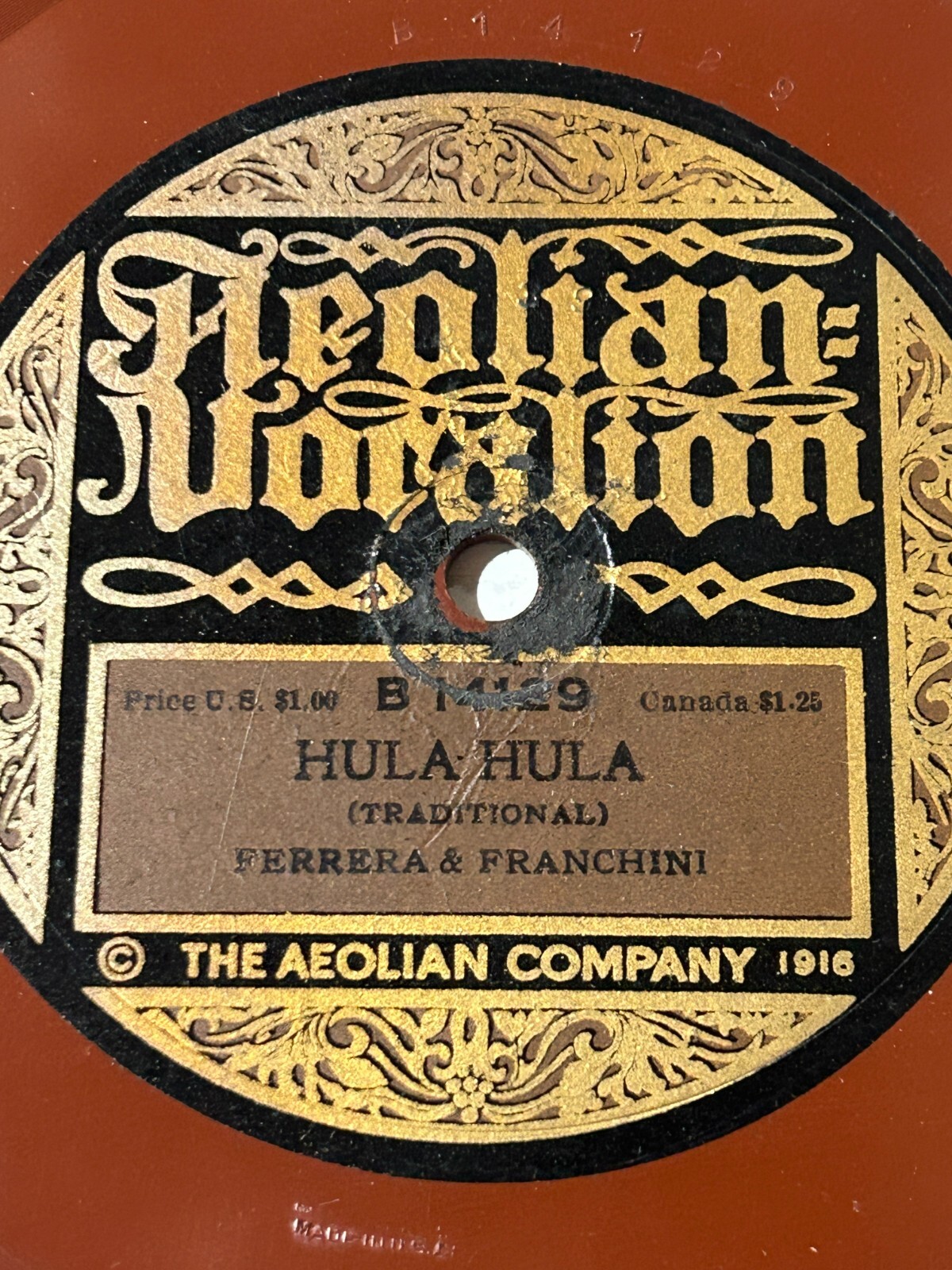 FERERA & FRANCHINI - Aloha Oe / Hula Hula -  Aeolian Vocalion c1920 78RPM