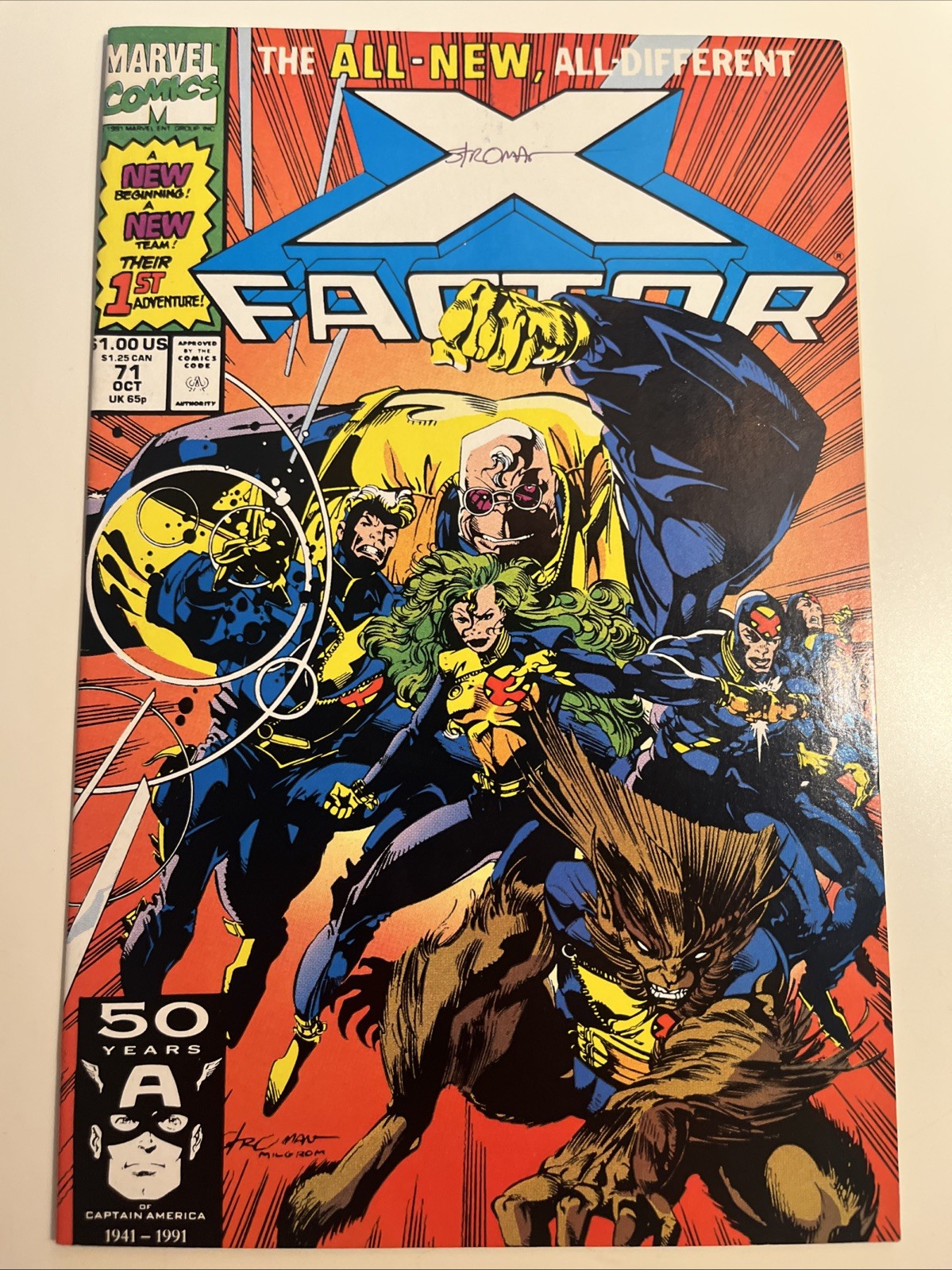 X-Factor 71 1991 2x Firmato Peter David & Larry Stroman VF+, VF/NM Nuova Squadra