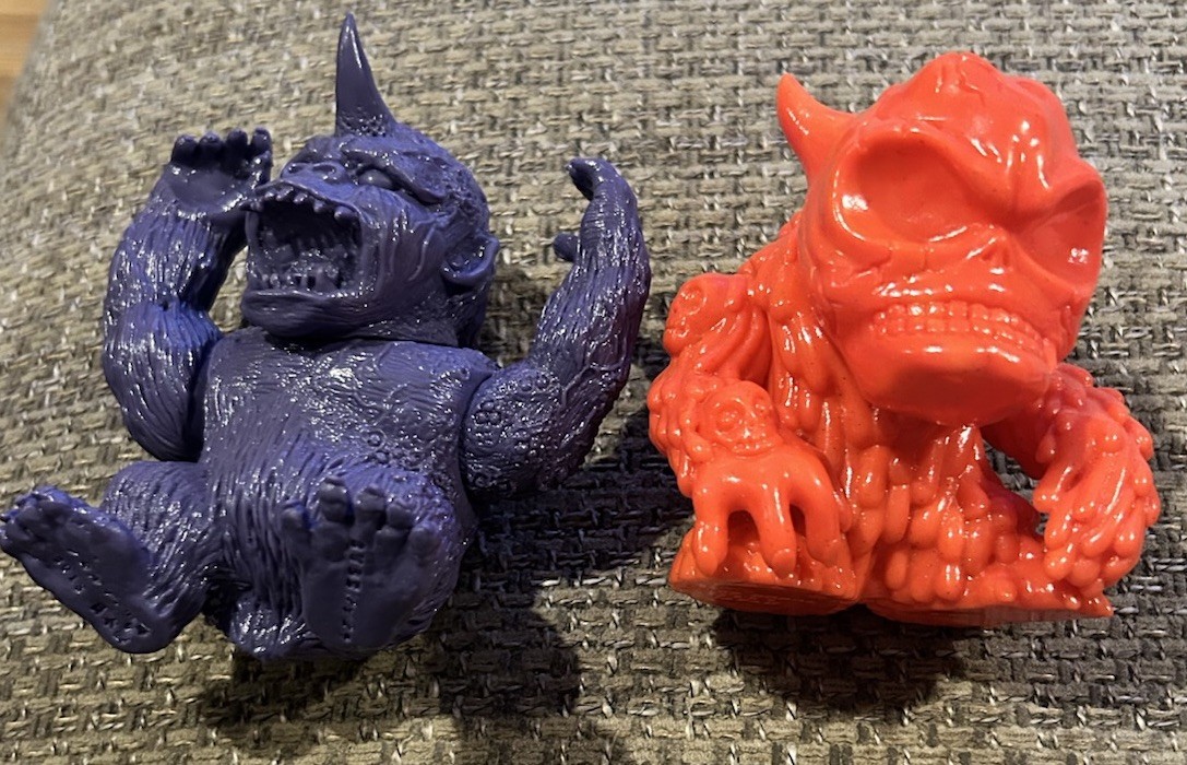 2 X Sofubi Soft Vinyl Shikaruna/Siccaluna Cube Reddish Doral & Zongora Purple  