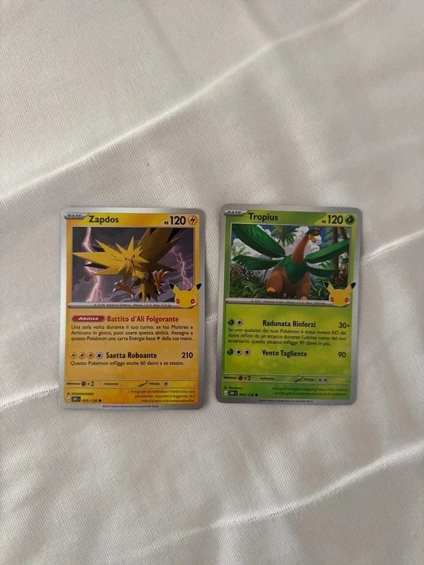 Zapdos e Tropius Pokémon 30 anniversario