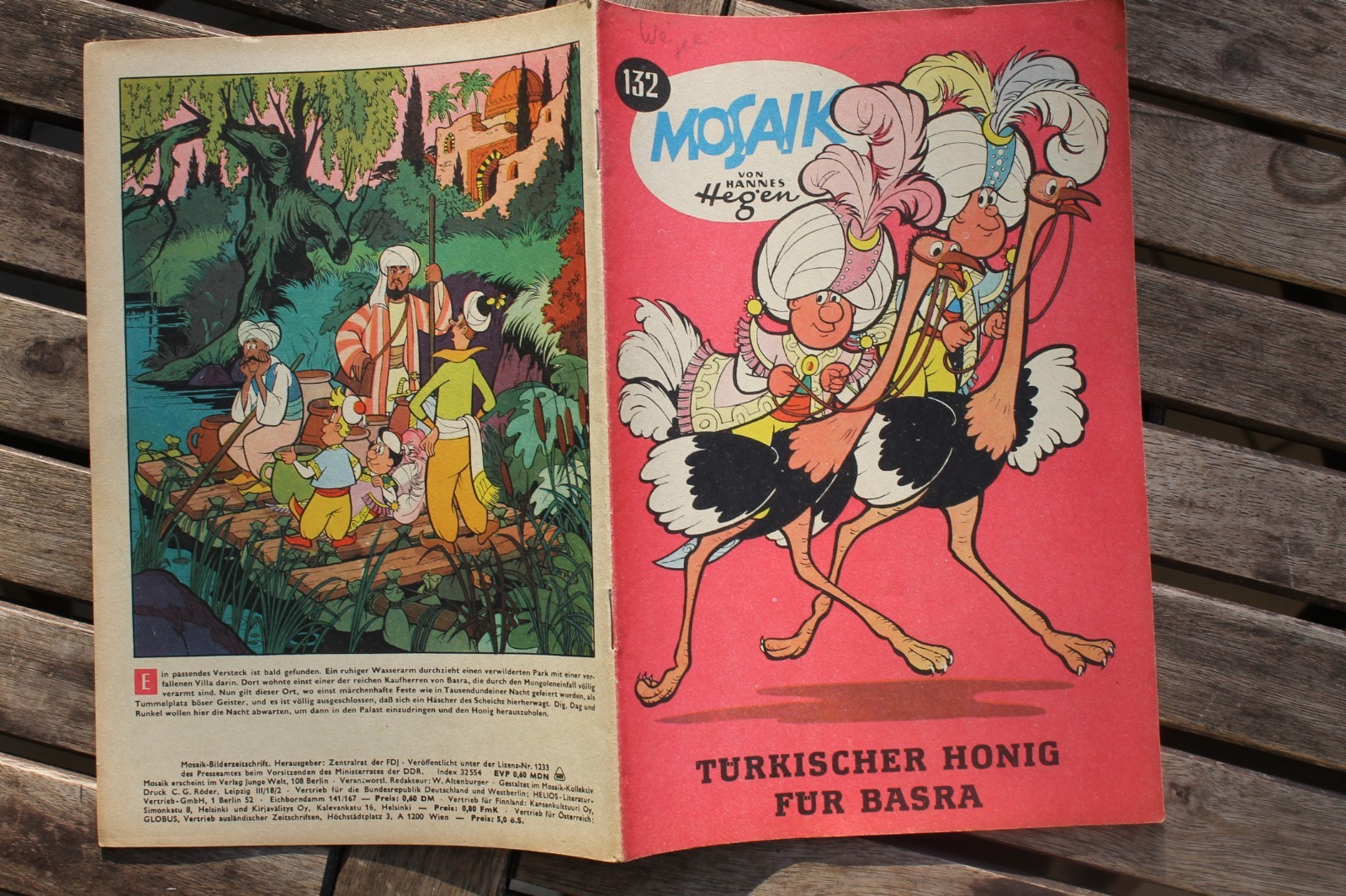 Original MOSAIK Hannes Hegen Nr. 132 Miele Turco Per Basra Ott 1967 Cond.1-