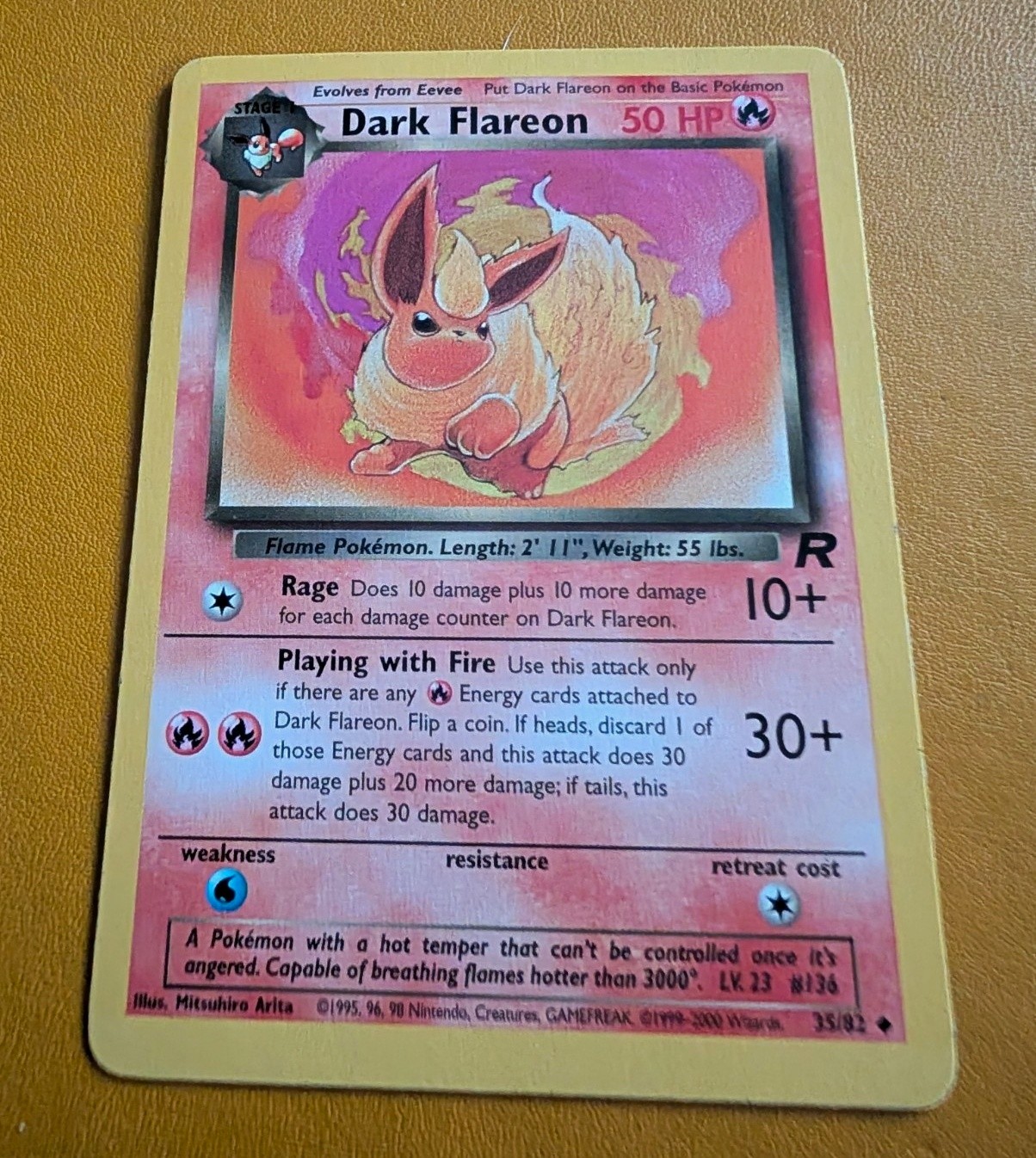 Pokémon TCG Dark Flareon 35/82 Team Rocket Uncommon Regular English 2000
