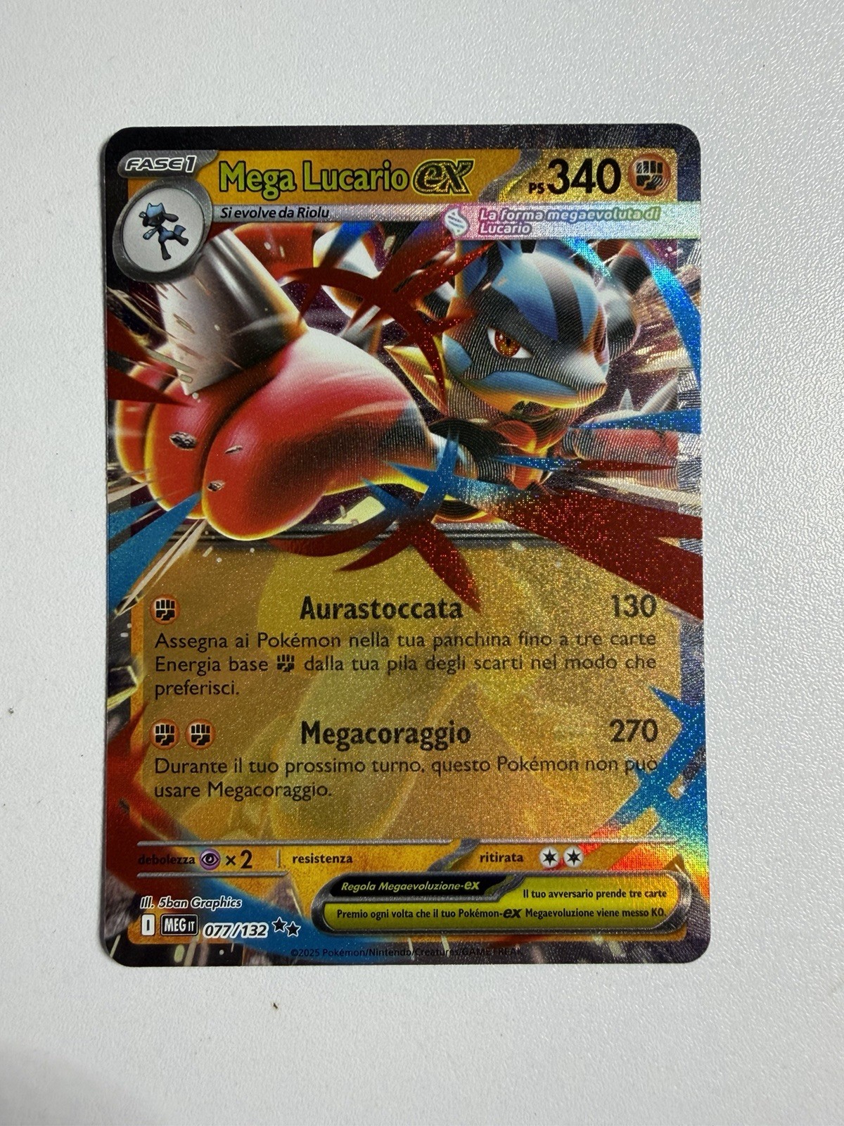 MEGA LUCARIO EX – 077/132 – MEG IT – MEGAEVOLUZIONE – POKèMON