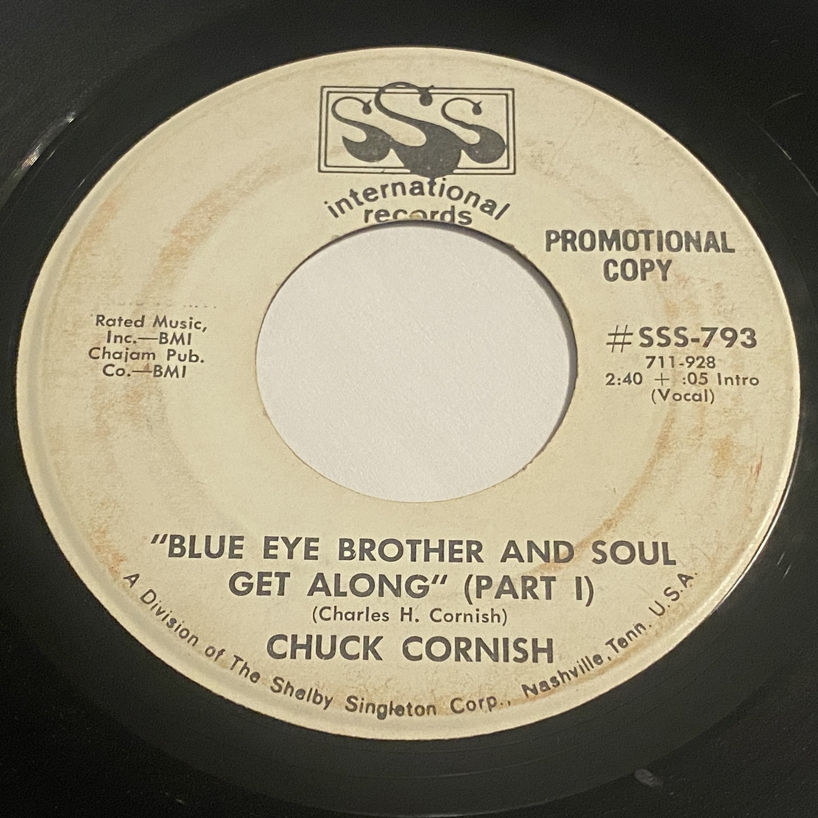Chuck Cornish: Blue Eye Brother And Soul Get Along 45 - SSS International