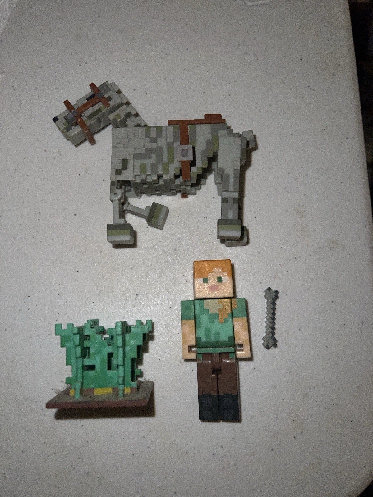 Minecraft Serie 3 Alex Skeleton Horse Confezione Action Figure 3" Completo