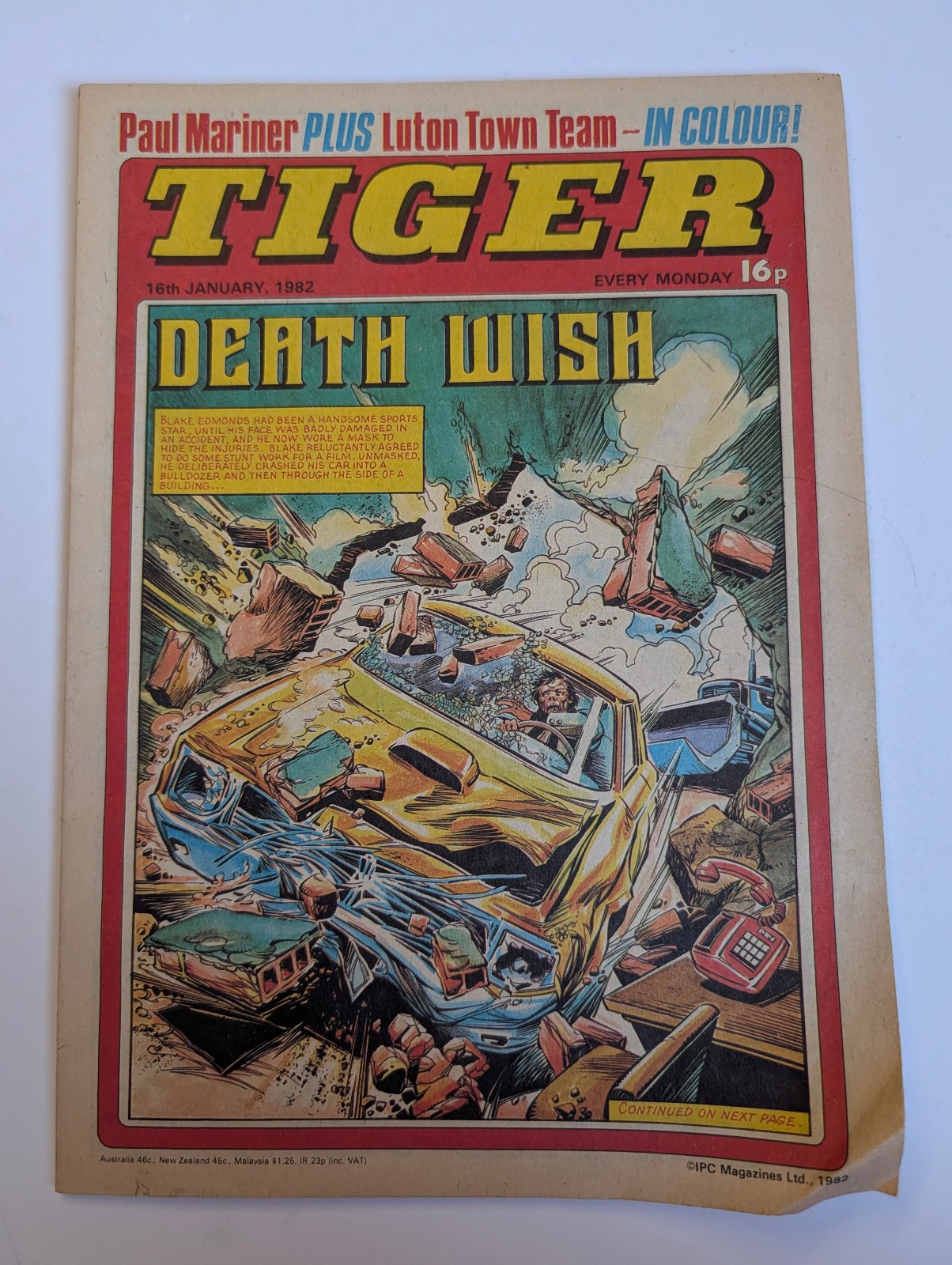 Tiger Comic 16th January 1982, IPC Magazines Ltd.