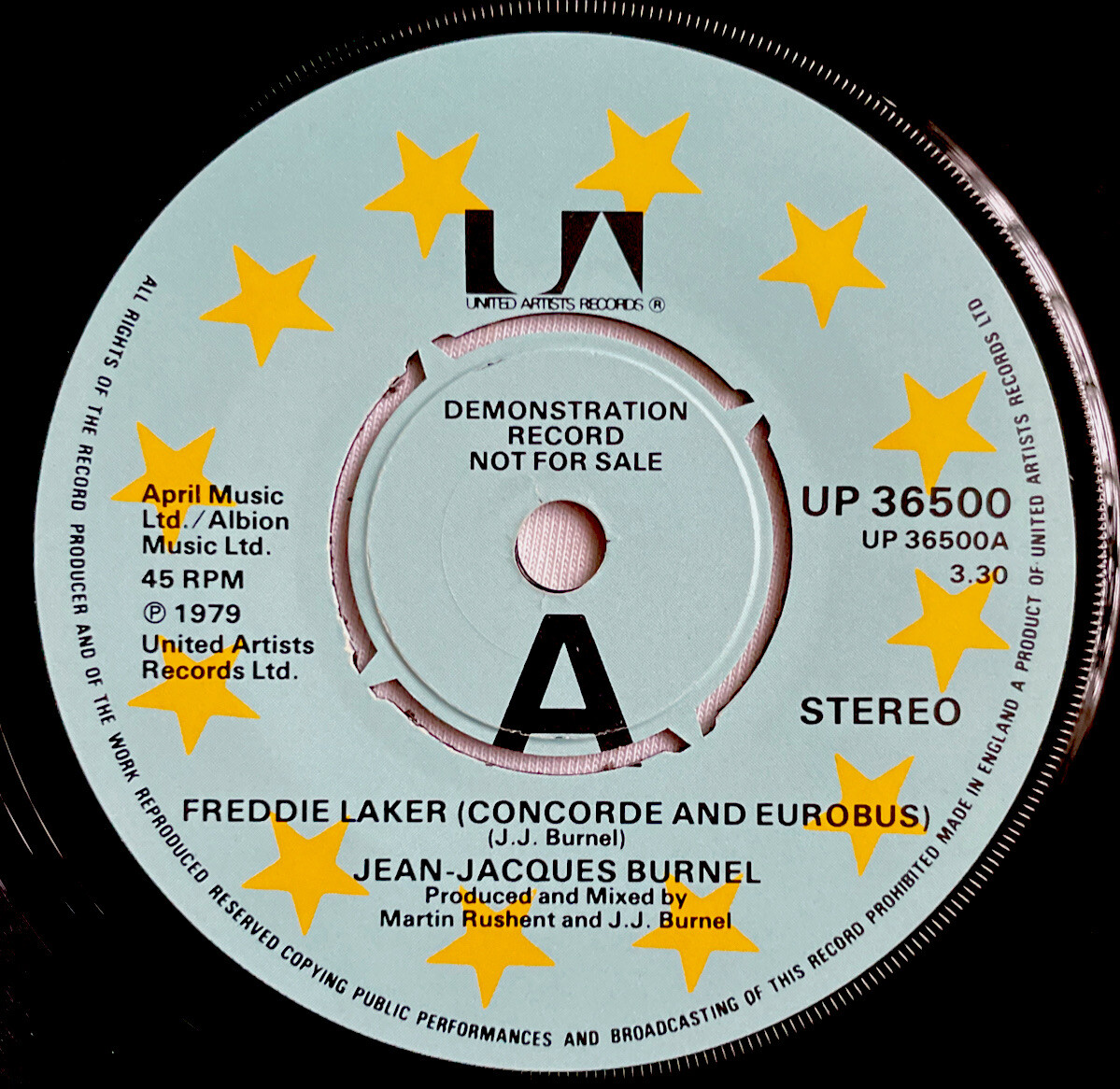 J.J. BURNEL (THE STRANGLERS) -Freddie Laker- Rare UK  7” Promo (Vinyl Record)
